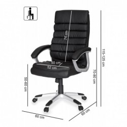 Amstyle Valencia Bürostuhl Kunstleder Schwarz ergonomisch mit Kopfstütze | Design Chefsessel Schreibtischstuhl mit Wippfunkti