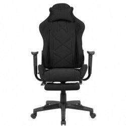Amstyle Gaming-Schreibtischstuhl Bezug Stoff Schwarz Drehstuhl bis 120 kg | Büro-Arbeitsstuhl mit hoher Rückenlehne u. auszie