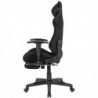 Amstyle Gaming-Schreibtischstuhl Bezug Stoff Schwarz Drehstuhl bis 120 kg | Büro-Arbeitsstuhl mit hoher Rückenlehne u. auszie