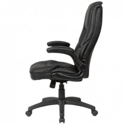 Amstyle Schreibtischstuhl Bezug Kunstleder Schwarz Bürodrehstuhl bis 120 kg | Design Drehstuhl Höhenverstellbar | Bürosessel