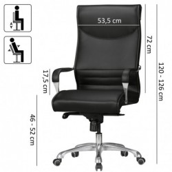Amstyle Bürostuhl BIGBOSS Bezug Kunstleder Schwarz Schreibtischstuhl bis 150 kg | XXL Design Chefsessel höhenverstellbar | Dr