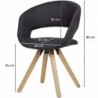 Wohnling Esszimmerstuhl Schwarz Stoff / Massivholz Retro | Küchenstuhl mit Lehne | Stuhl mit Holzfüßen | Polsterstuhl Maximal