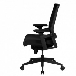 Amstyle Bürostuhl AREZZO A2 Stoffbezug Schreibtischstuhl Armlehne schwarz Chefsessel 120kg Drehstuhl Synchronmechanik