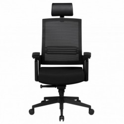 Amstyle Bürostuhl AREZZO A1 Stoffbezug Schreibtischstuhl Armlehne schwarz Chefsessel 120 kg Drehstuhl Kopfstütze X-XL