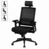 Amstyle Bürostuhl AREZZO A1 Stoffbezug Schreibtischstuhl Armlehne schwarz Chefsessel 120 kg Drehstuhl Kopfstütze X-XL