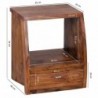 Wohnling Nachttisch MUMBAI Massiv-Holz Sheesham Nacht-Kommode 53 cm 1 Schublade Ablage Nachtschrank Landhaus-Stil Echt-Holz