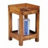 Wohnling Beistelltisch MUMBAI Massiv-Holz Sheesham 65 cm Wohnzimmer-Tisch mit 2 Schubladen Design Landhaus-Stil Telefontisch