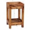 Wohnling Beistelltisch MUMBAI Massiv-Holz Sheesham 65 cm Wohnzimmer-Tisch mit 2 Schubladen Design Landhaus-Stil Telefontisch