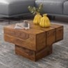Wohnling Beistelltisch LUCCA Massivholz Sheesham Wohnzimmertisch 44 x 44 x 30 cm Couchtisch Massiv Landhaus Cube quadratisch
