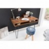 Wohnling Schreibtisch BAGLI braun 110 x 60 x 76 cm Massiv Holz Laptoptisch Sheesham Natur | Landhaus-Stil Arbeitstisch mit 1