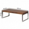 Wohnling Couchtisch GUNA Massiv-Holz Sheesham 120cm breit Wohnzimmer-Tisch Design dunkel-braun Landhaus-Stil Beistelltisch