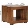 Wohnling Couchtisch MUMBAI Massiv-Holz Sheesham 50 cm breit Wohnzimmer-Tisch Design dunkel-braun Landhaus-Stil Beistelltisch