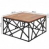 Wohnling Couchtisch BAKAL 60x35x60 cm Sheesham Massivholz / Metall Sofatisch | Design Wohnzimmertisch Industrial Style | Stub