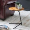 Wohnling Beistelltisch WL5.657 40x46x40cm WL5.657 Sheesham Holz Metall Couchtisch | Industrial Style Echtholz Tischchen Wohnz