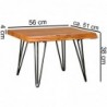 Wohnling Design Couchtisch Massivholz Tisch Baumkante 56 x 38 x 51 cm | Sheesham Holztisch mit Metallbeinen | Wohnzimmertisch
