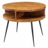 Wohnling Couchtisch Sheesham Massivholz / Metall 60x45x60 cm Tisch Wohnzimmer | Design Beistelltisch mit Ablage | Kleiner Woh