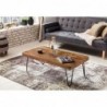 Wohnling Couchtisch BAGLI Massiv-Holz Sheesham 115 cm breit Wohnzimmer-Tisch Design Metallbeine Landhaus-Stil Beistelltisch