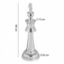 Wohnling Deko Schachfigur KÖNIG Aluminium Dekoration poliert 70 cm Dekofigur Statue Skulptur groß Alu einzeln modern XXL