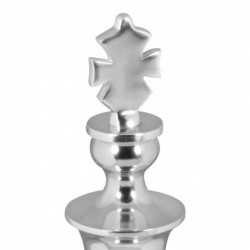 Wohnling Deko Schachfigur KÖNIG Aluminium Dekoration poliert 70 cm Dekofigur Statue Skulptur groß Alu einzeln modern XXL
