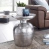 Wohnling Beistelltisch Aluminium 36,5x46x36,5 cm Dekotisch Silber orientalisch rund | Designer Ablagetisch Metall modern | An