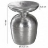 Wohnling Beistelltisch Aluminium 36,5x46x36,5 cm Dekotisch Silber orientalisch rund | Designer Ablagetisch Metall modern | An
