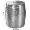 Wohnling Beistelltisch 42x49x42cm Aluminium Silber Dekotisch orientalisch rund | Kleiner Hammerschlag Abstelltisch | Designer