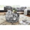 Wohnling Couchtisch Ø 61 cm Aluminium Anstelltisch Orientalisch Silber Rund | Flacher Hammerschlag Sofatisch Metall | Design