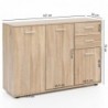 Wohnling Kommode WL5.288 mit Türen u. Schubladen 107x79x35 cm Schrank Holz Sonoma | Flurschrank modern | Mehrzweckschrank kle