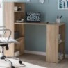 Wohnling Schreibtisch WL5.693 mit Regal 120 x 120 x 53 cm Sonoma Holz Modern | Schreibtischregal Ablagefächer PC Tisch | Comp