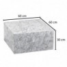 Wohnling Couchtisch MONOBLOC 60x30x60 cm Hochglanz mit Marmor Optik Weiß | Design Wohnzimmertisch Cube Quadratisch | Lounge B