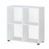 Wohnling Design Bücherregal mit 4 Fächern Weiß 70 x 72 x 29 cm | Standregal Holz Regal freistehend | Ordnerregal Raumteiler W