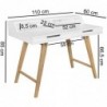 Wohnling Schreibtisch 110 x 85 x 60 cm MDF-Holz skandinavisch weiß matt Arbeitstisch | Design Laptoptisch mit Kabeldurchlass