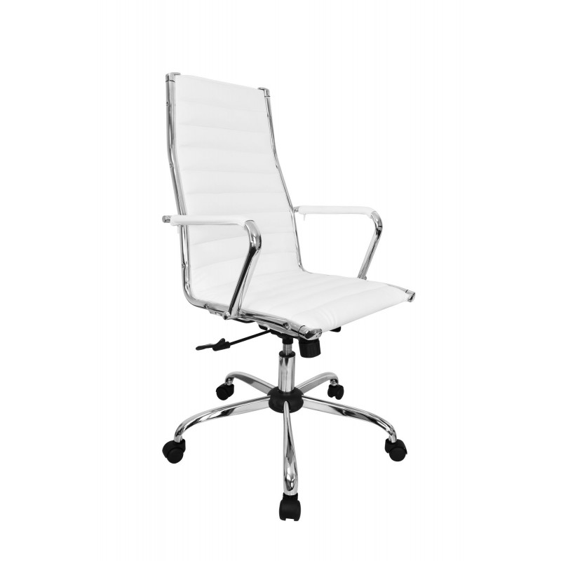 Amstyle Bürostuhl Bezug Kunst-Leder Schreibtischstuhl Weiß X-XL 110 kg Chefsessel höhenverstellbar Drehstuhl