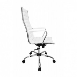 Amstyle Bürostuhl Bezug Kunst-Leder Schreibtischstuhl Weiß X-XL 110 kg Chefsessel höhenverstellbar Drehstuhl