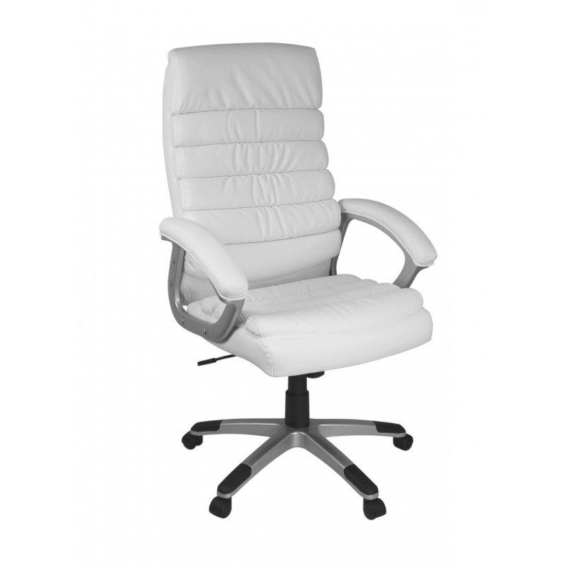 Amstyle Valencia Bürostuhl Kunstleder Weiß ergonomisch mit Kopfstütze | Design Chefsessel Schreibtischstuhl mit Wippfunktion
