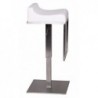 Wohnling Barhocker WL1.290 Weiß Edelstahl höhenverstellbare Sitzhöhe 65 - 89 cm | Design Barstuhl mit Rückenlehne | Bistrohoc