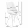 Wohnling Esszimmerstuhl 2er Set Weiß Küchenstuhl Kunststoff Skandinavisches Design | Schalenstuhl mit Kunstleder-Bezug | Pols