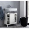 Wohnling Waschbeckenunterschrank 60 x 64 x 32 cm Weiß Badschrank mit Tür | Holz Unterschrank Waschbecken Badezimmer | Waschti
