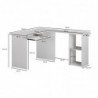 Wohnling Design Schreibtischkombination 140 x 75,5 x 120 cm Weiß | Schreibtisch mit Regal und Tastaturauszug | Arbeitszimmer