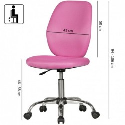 Amstyle Kinderschreibtischstuhl pink für Kinder ab 6 mit Lehne | Kinder-Drehstuhl Kinder-Bürostuhl ergonomisch | Jugendstuhl