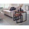 Wohnling Satztisch Sheesham Massivholz / Metall | Design Beistelltisch 2er Set | Couchtisch Set aus zwei Tischen | Kleiner Wo