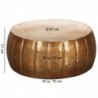 Wohnling Couchtisch 72x31x72 cm Aluminium Gold Beistelltisch orientalisch rund | Flacher Sofatisch Metall | Design Wohnzimmer