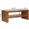 Wohnling Couchtisch Massiv-Holz Durban Sheesham 110 cm breit Wohnzimmer-Tisch Design braun Landhaus-Stil Beistelltisch