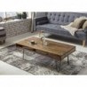 Wohnling Couchtisch BAGLI Massiv-Holz Sheesham 120 cm breit Wohnzimmer-Tisch Design Metallbeine Landhaus-Stil Beistelltisch