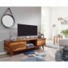 Wohnling Lowboard Massivholz Sheesham Kommode 145 cm TV-Board Ablage-Fach Landhaus-Stil Unterschrank 41 cm TV-Möbel