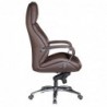 Amstyle Designer Bürostuhl Bezug Echtleder Braun Schreibtischstuhl bis 120 kg | XXL Design Chefsessel höhenverstellbar | Dreh