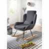 Wohnling Schaukelstuhl CAPRI Anthrazit Design Relaxsessel 75 x 110 x 88,5 cm | Sessel Stoff / Holz | Schwingsessel mit Gestel