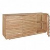 Wohnling Sideboard 160 x 75 x 43 cm Massiv-Holz Akazie Natur Baumkante Anrichte | Landhaus-Stil Kommode mit Schubladen u. Tür