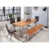 Wohnling Esstisch BAGLI Massivholz Akazie 180 x 76 x 80 cm Esszimmer-Tisch Küchentisch modern Landhaus-Stil Holztisch mit Met