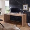 Wohnling Schreibtisch BOHA Massiv-Holz Akazie Computertisch 140 cm breit Echtholz Design Ablage Büro-Tisch Landhaus-Stil